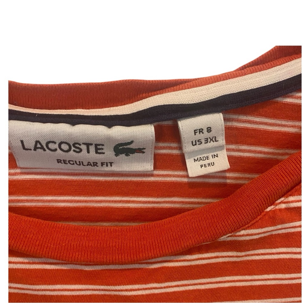 Lacoste Red Striped T-Shirt - Picture 4 of 4